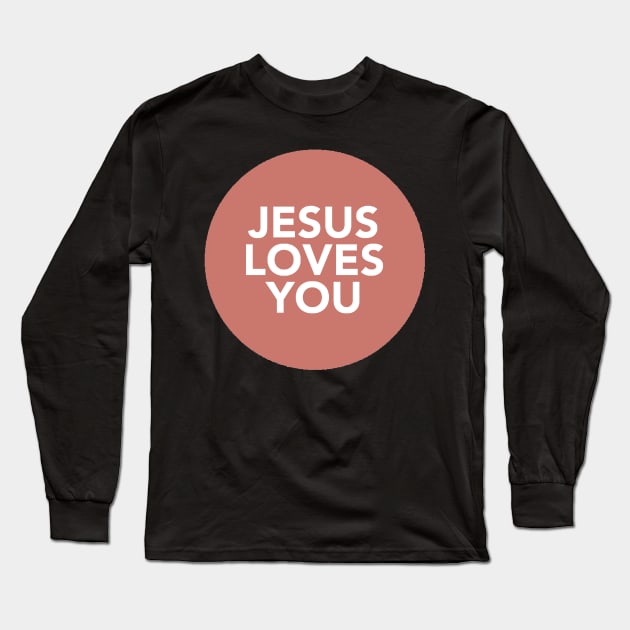 jesus loves you (cherry) Long Sleeve T-Shirt by mansinone3